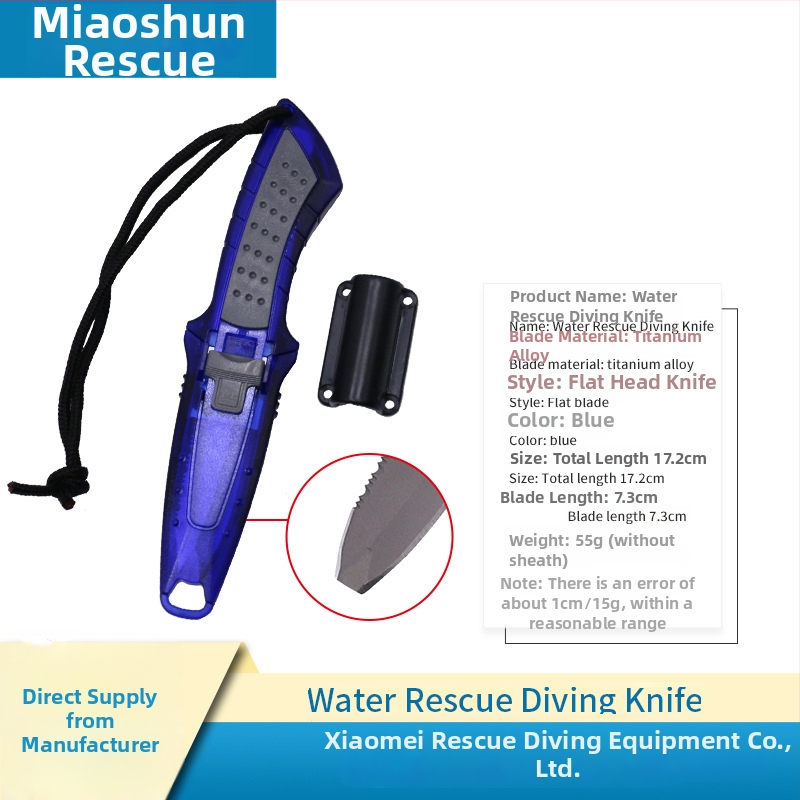 Prijenosni nož za bijeg od titanijevog legura s rezačem užadi za vodeno spašavanje – za kampiranje i boravak na otvorenom (model MS-JYXD, marka Yushun)