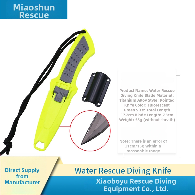 Prijenosni nož za bijeg od titanijevog legura s rezačem užadi za vodeno spašavanje – za kampiranje i boravak na otvorenom (model MS-JYXD, marka Yushun)