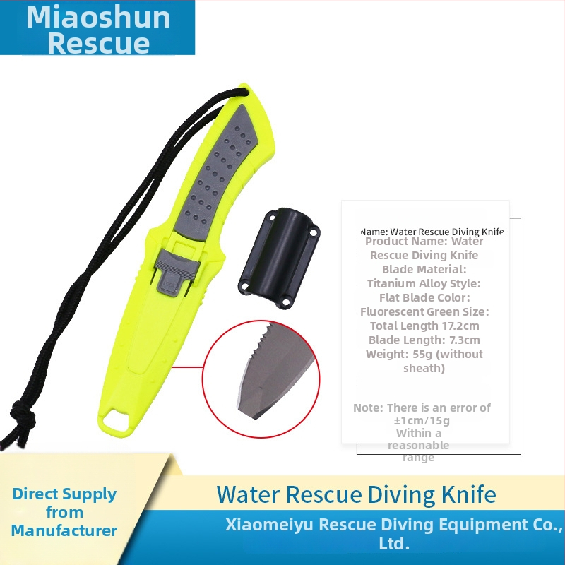 Prijenosni nož za bijeg od titanijevog legura s rezačem užadi za vodeno spašavanje – za kampiranje i boravak na otvorenom (model MS-JYXD, marka Yushun)