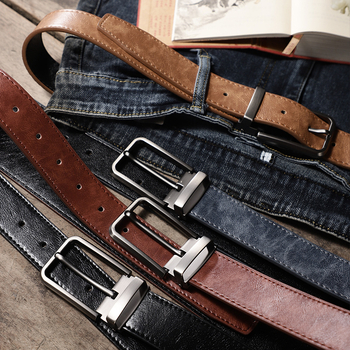Колан от PU кожа с пряжка с игла от сплав – винтидж стил Хонг Конг, френско ретро – пролет 2024