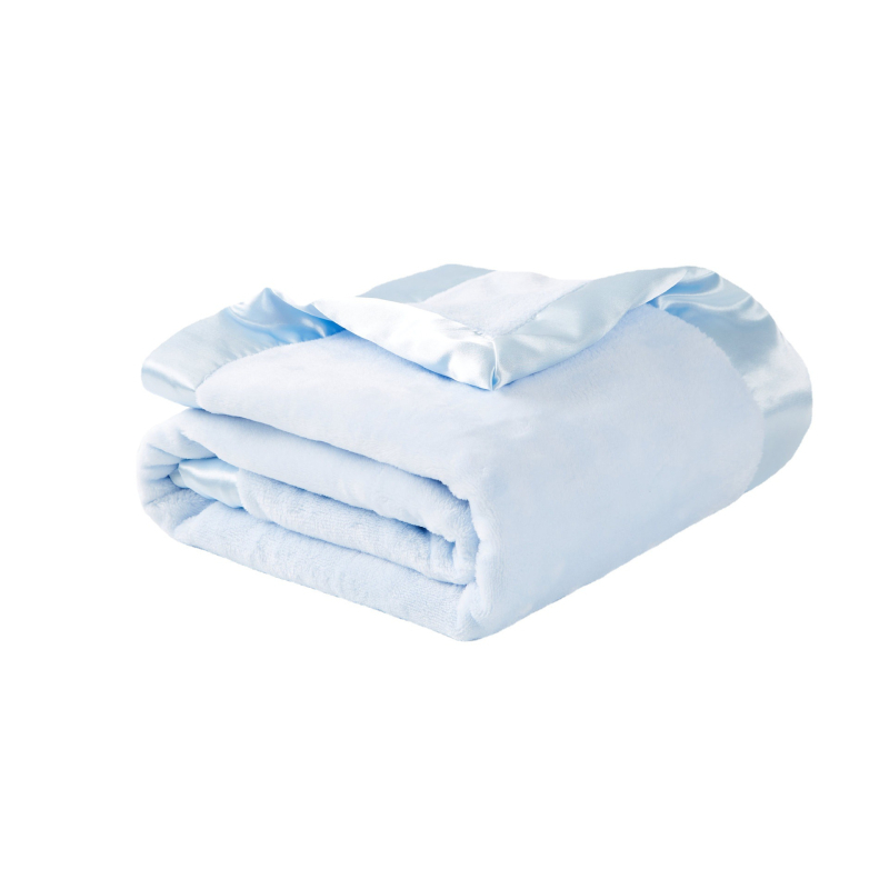 Ai Kexin фланелено бебешко одеяло със сатенен кант, 200–300 г, персонализируемо