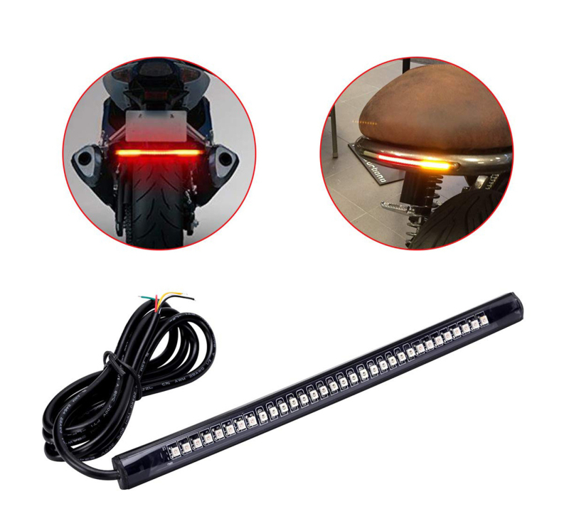32-LED svjetlosni trak za motocikl sa sustavom kočenja i pokazivačem smjera, model 101209, 12V