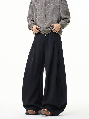 Muške zimske debeli pamukaste trenirke hlače, visoki struk, ravni kroj, široke nogavice