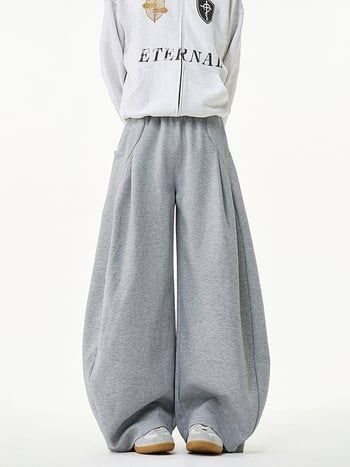 Muške zimske debeli pamukaste trenirke hlače, visoki struk, ravni kroj, široke nogavice