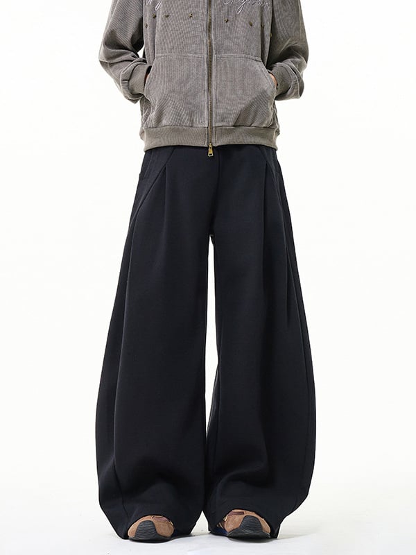 Muške zimske debeli pamukaste trenirke hlače, visoki struk, ravni kroj, široke nogavice