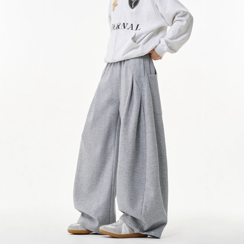 Muške zimske debeli pamukaste trenirke hlače, visoki struk, ravni kroj, široke nogavice