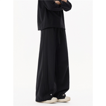 Muške sportske hlače s ravnim krojem, opuštenog kroja, japanski retro stil, baršunast materijal, Cupro vlakna (ravni kroj; opušteni kroj; baršunast materijal; Cupro vlakna)