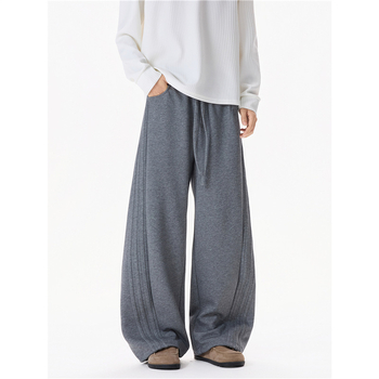 Muške sportske hlače s ravnim krojem, opuštenog kroja, japanski retro stil, baršunast materijal, Cupro vlakna (ravni kroj; opušteni kroj; baršunast materijal; Cupro vlakna)