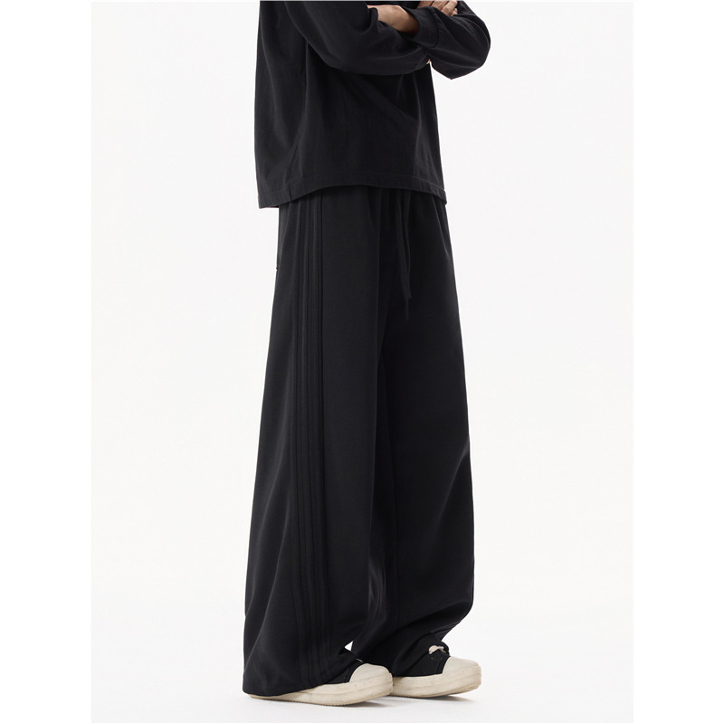 Muške sportske hlače s ravnim krojem, opuštenog kroja, japanski retro stil, baršunast materijal, Cupro vlakna (ravni kroj; opušteni kroj; baršunast materijal; Cupro vlakna)