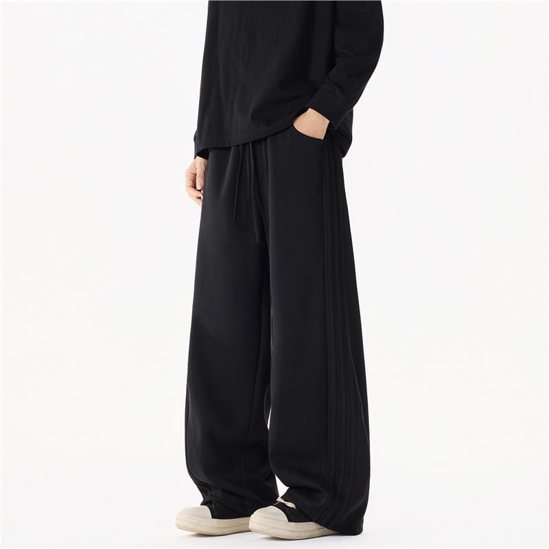 Muške sportske hlače s ravnim krojem, opuštenog kroja, japanski retro stil, baršunast materijal, Cupro vlakna (ravni kroj; opušteni kroj; baršunast materijal; Cupro vlakna)