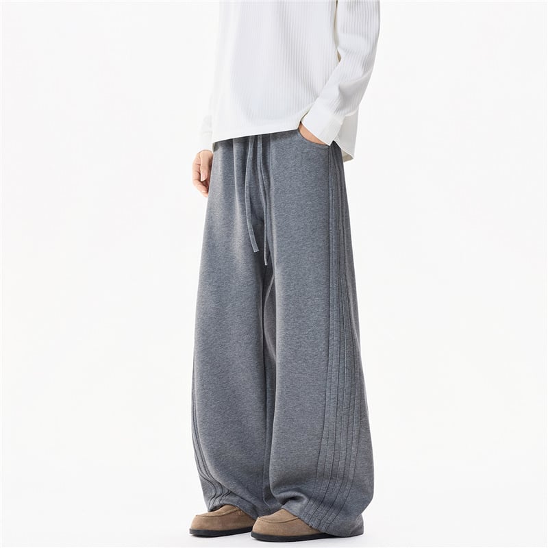 Muške sportske hlače s ravnim krojem, opuštenog kroja, japanski retro stil, baršunast materijal, Cupro vlakna (ravni kroj; opušteni kroj; baršunast materijal; Cupro vlakna)