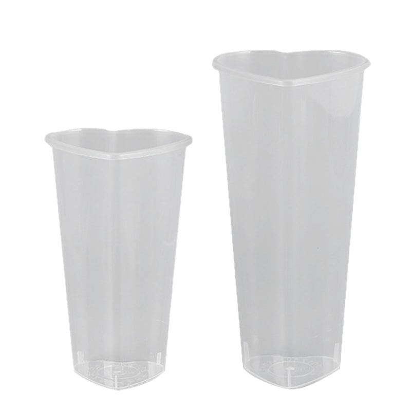 Μίας χρήσης πλαστικό ποτήρι σε σχήμα καρδιάς για ποτά (PP), με καπάκι, χωρητικότητα 501–600 ml, δυνατότητα εκτύπωσης λογοτύπου