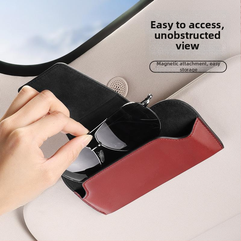 Klip na okuliare do auta – Ultrafilmová koža, organizér pre slnečnú clonu auta, 10-ročná životnosť