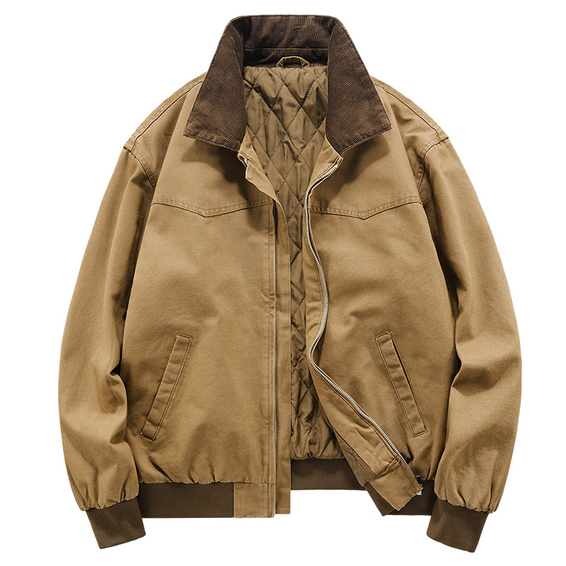 Jakna - Retro američki pilotski stil, široki kroj, vanjski pamuk s poliesterom podstavom, zatvarač na zip