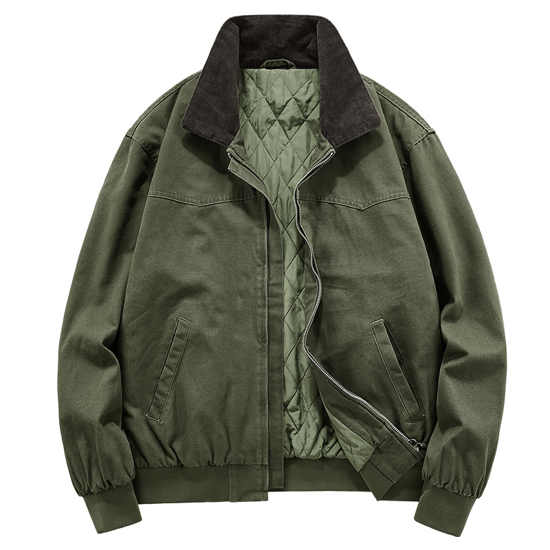 Jakna - Retro američki pilotski stil, široki kroj, vanjski pamuk s poliesterom podstavom, zatvarač na zip