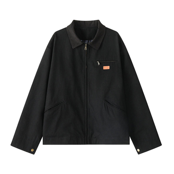 Muško jakna DS-A001-J6522, proljeće 2026, oprani pamuk-denim, visoka ovratnica, široki kroj