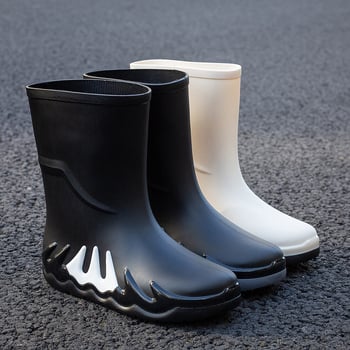 Muške vodootporne PVC čizme s umjetnom vunom unutra, EVA ulošak, mrežasta podstava, srednja visina čizme