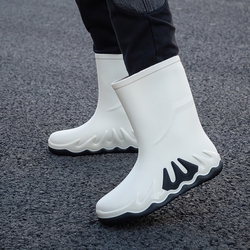 Muške vodootporne PVC čizme s umjetnom vunom unutra, EVA ulošak, mrežasta podstava, srednja visina čizme