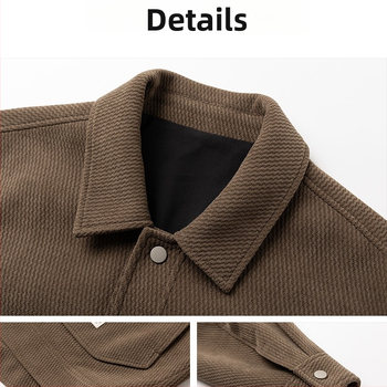 Muška jakna za proljeće i jesen, casual s reverom, opušten kroj, američki stil, topli materijal