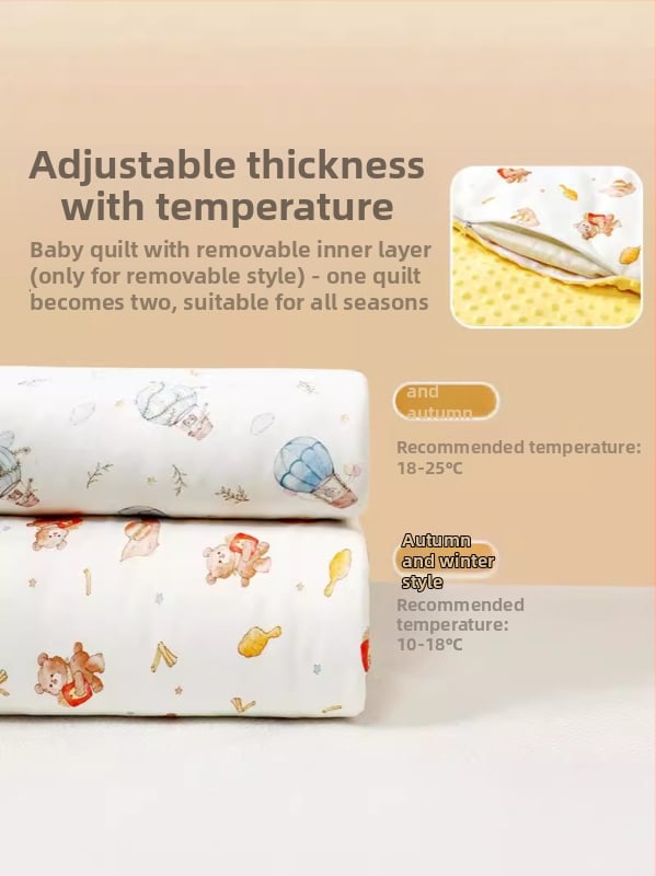 Novorođeni četverosezonski odvojivi quilt, pamuk 95%+, uzorci životinja i crtani filmovi