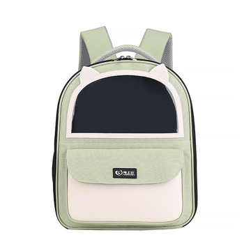 Дишаща нейлонова раница за котки, преносима чанта за домашни любимци, капацитет 32,4 л, едноцветен дизайн, средно твърда конструкция