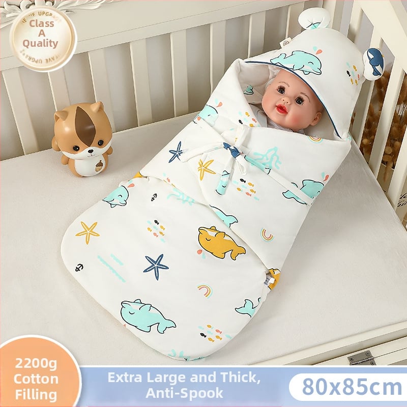 Trostruko podstavljeni dječji swaddle jorgan s motivom leptira, od 100% pamuka, punilo od poliestera, debeo