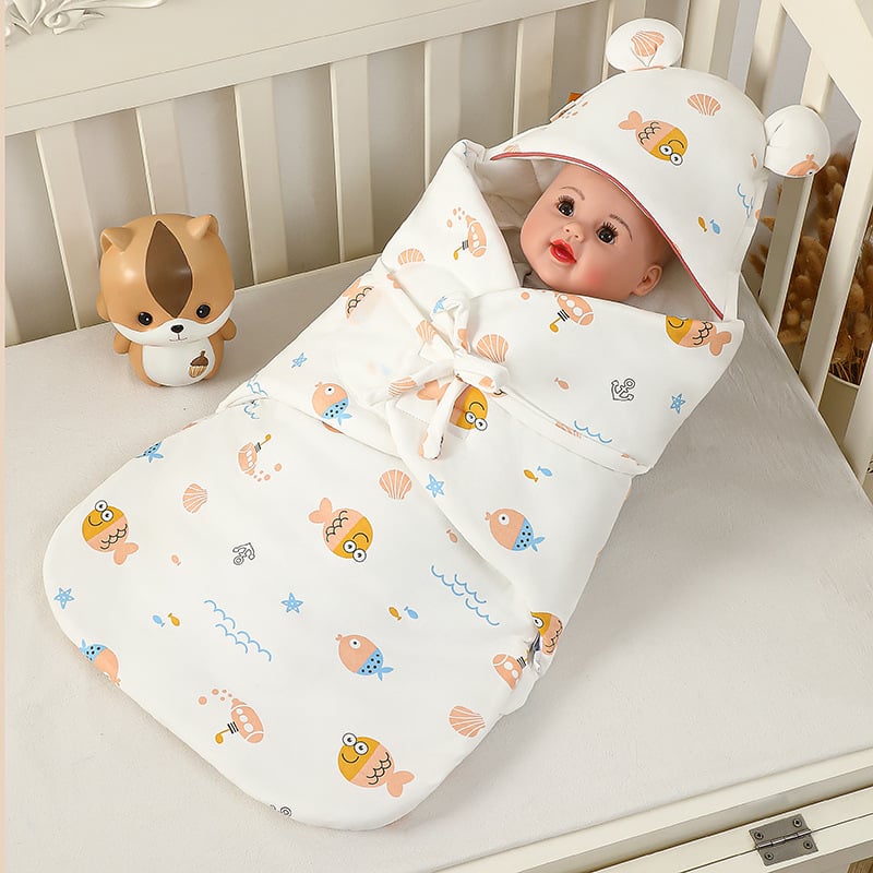 Trostruko podstavljeni dječji swaddle jorgan s motivom leptira, od 100% pamuka, punilo od poliestera, debeo