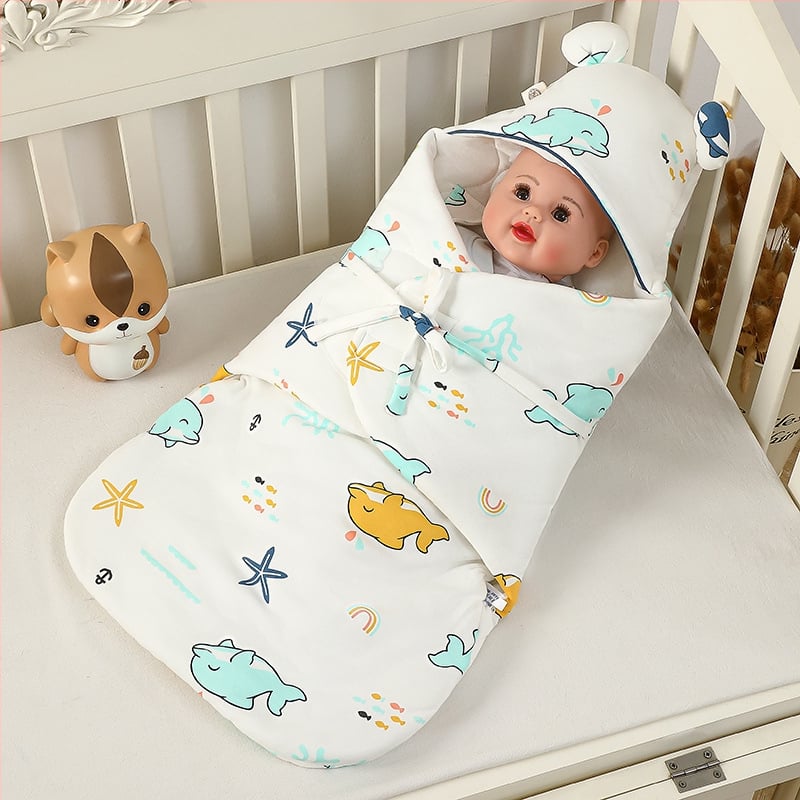 Trostruko podstavljeni dječji swaddle jorgan s motivom leptira, od 100% pamuka, punilo od poliestera, debeo