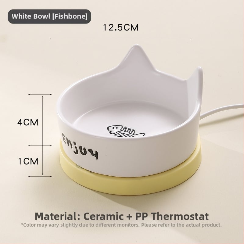 Kerámiás macska vízforrás téli fűtéssel és szigetelt ivóedénnyel