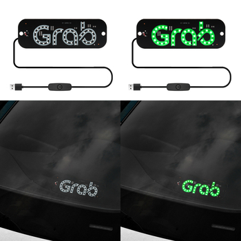 Grab taxi LED pločica za registarsku pločicu — ABS+LED, 5V, 3W, pričvršćivanje vakuumskim držačem, prednji unutarnji prostor