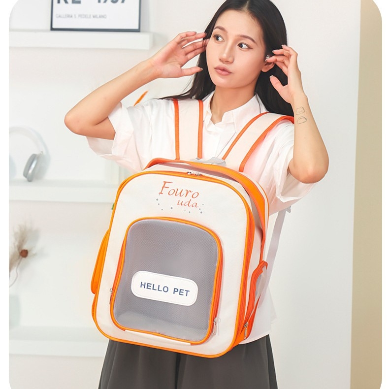 Раница за домашни любимци за котки, Oxford материя, дишаща, подходяща за всички сезони, контрастен принт