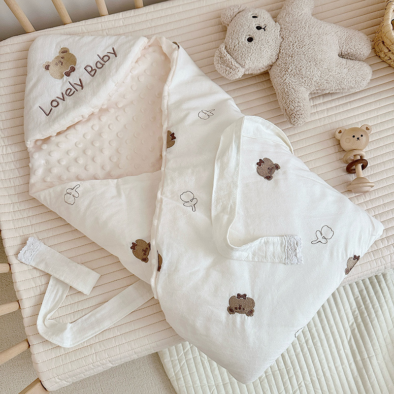 Novorođenački pamučni quilt-swaddle, karikatura motiv, tkanina i punilo od 100% pamučne, za sve sezone