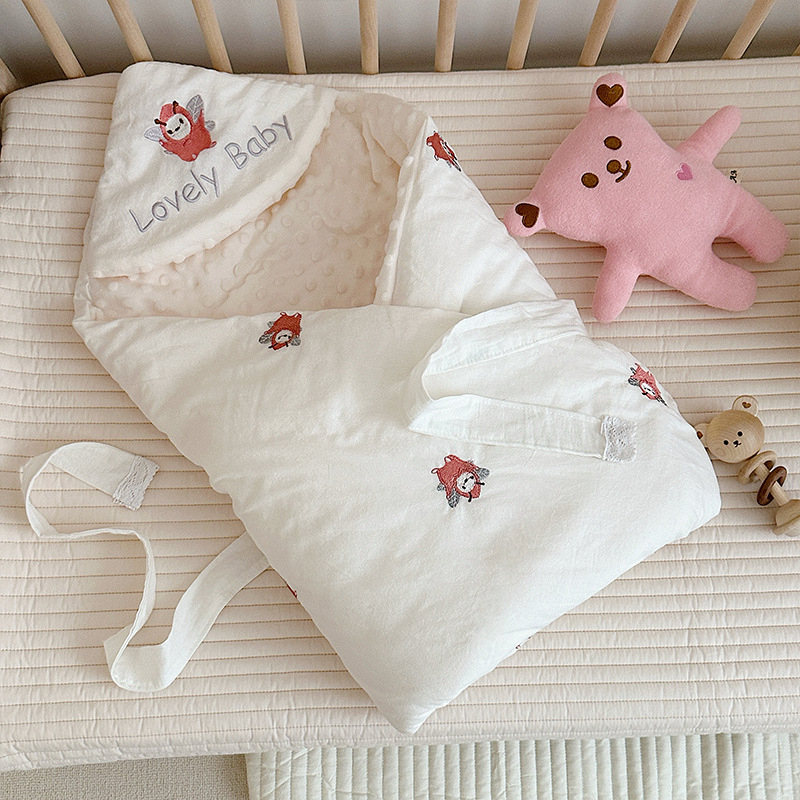 Novorođenački pamučni quilt-swaddle, karikatura motiv, tkanina i punilo od 100% pamučne, za sve sezone