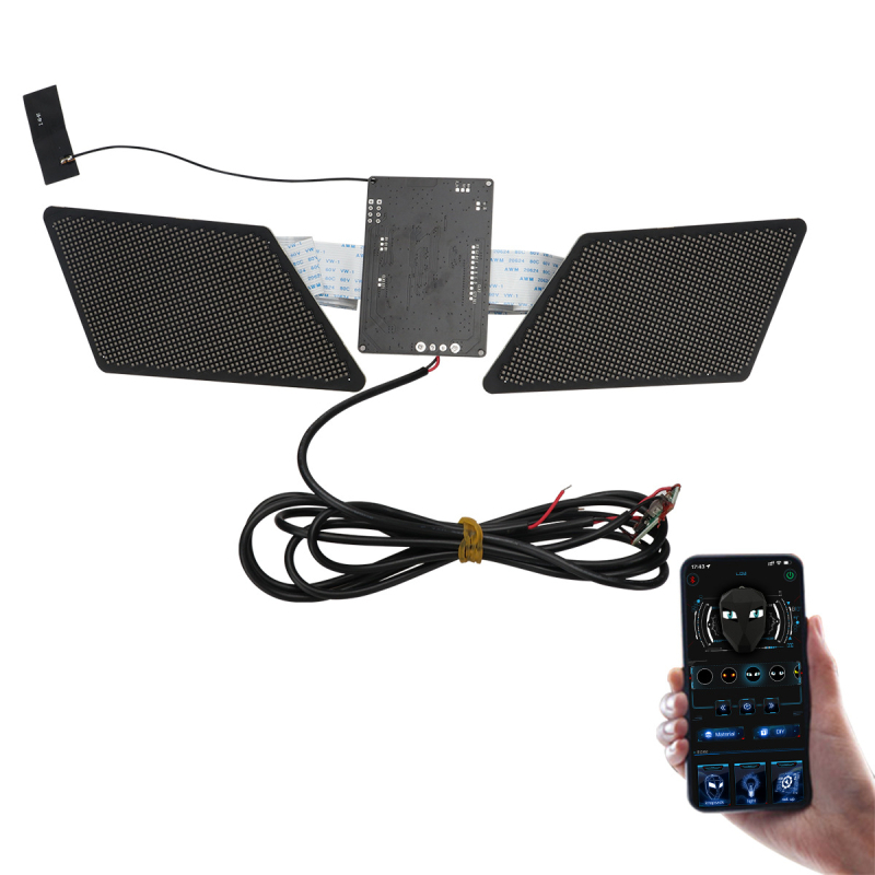 LED automobilska svjetla Eye Screen Diamond-Shaped Demon Eye, 12V, dinamički DIY editable