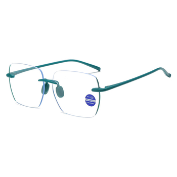 Keret nélküli olvasó szemüveg, ultrakönnyű, gyanta lencsék, anti-kék fény, UV védelem
