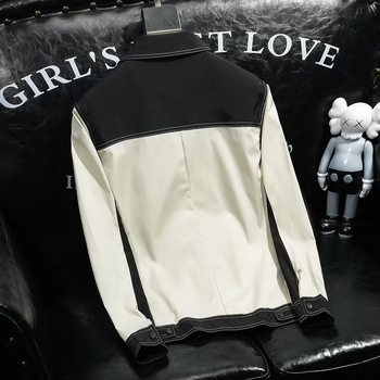 Férfi dzseki street-japán stílusban, laza szabás, gallér, egygombos záródás, anyag: szintetikus szálak keveréke 93% spandex