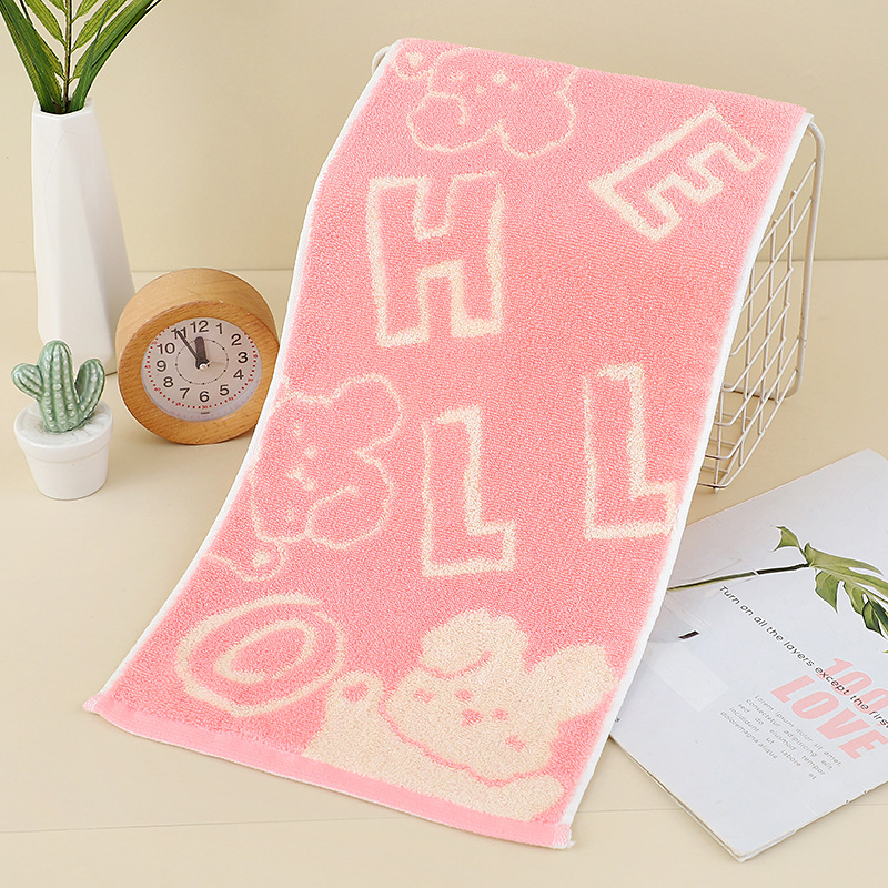 Dječji ručnik od bambusovih vlakana s jacquard zekom, cartoon dizajn, terry, mekan, 50–80 g