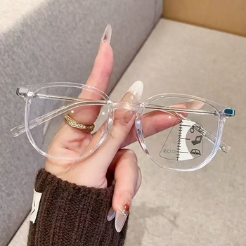 Olvasó szemüveg multifokális lencsékkel és kékfény-szűrővel, távolság- és közeli használathoz, teljes keret, műanyag és fém