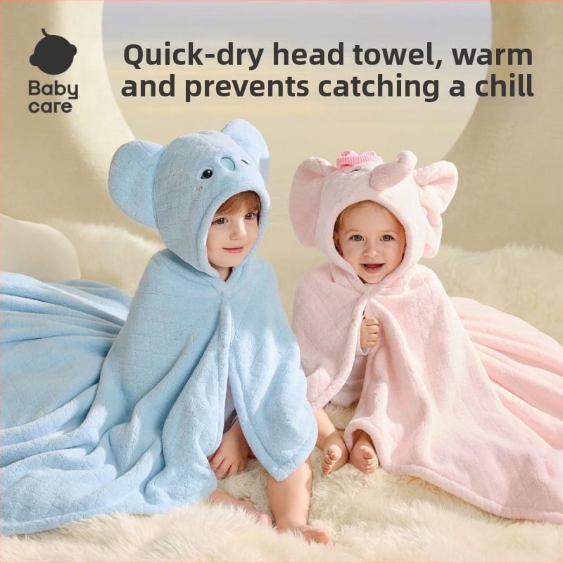 Dječji ručnik za kupanje s kapuljačom, topli flis, poliester, 8-nitno vlakno, 300–400 g, životinjski uzorak