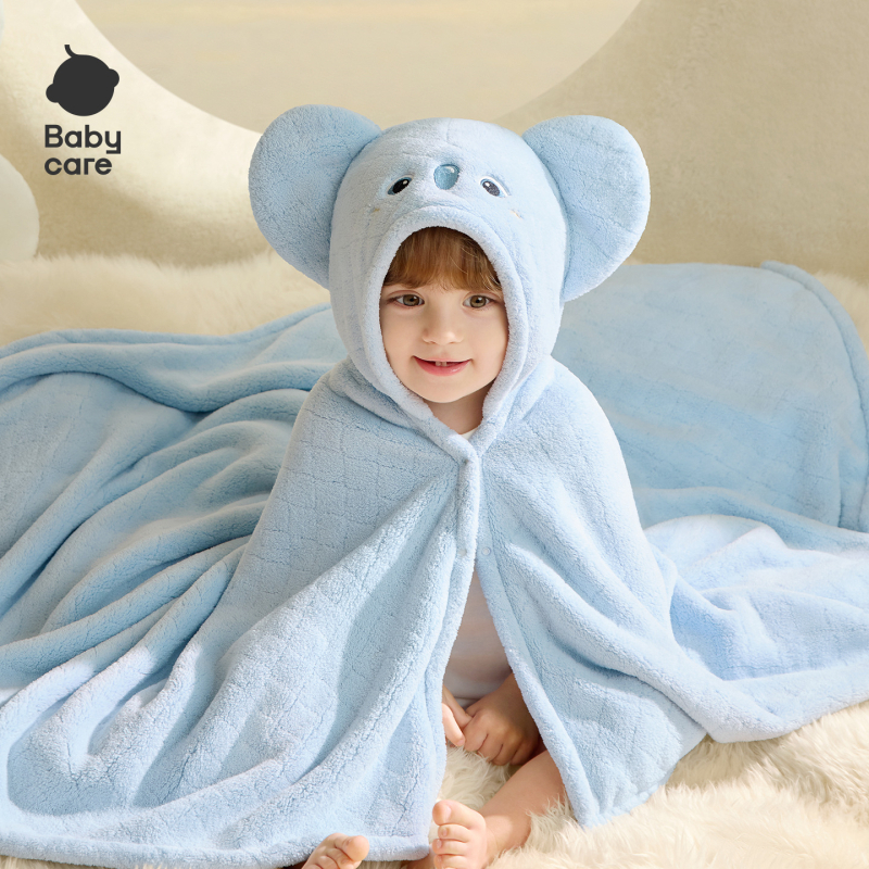 Dječji ručnik za kupanje s kapuljačom, topli flis, poliester, 8-nitno vlakno, 300–400 g, životinjski uzorak