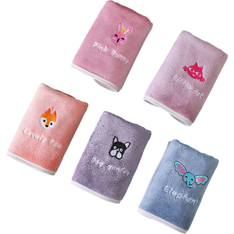 Dječji ručnik s izvezenim finim vlaknima, 50 g, brzo upijanje 5-10 s, poliester vlakno