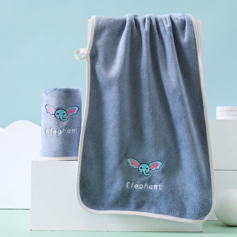 Dječji ručnik s izvezenim finim vlaknima, 50 g, brzo upijanje 5-10 s, poliester vlakno