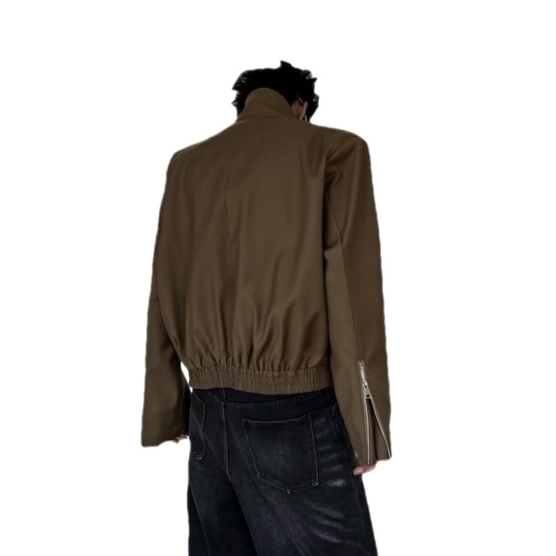 Muška slim-fit jakna s reverom, dugi rukavi, srednja duljina, proljeće 2023, Lycra i Vinylon tkanina