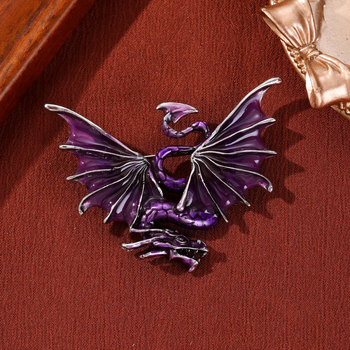 Zománcozott sárkány kitűző, cinkötvözet, vintage stílus, uniszex, multifunkcionális és állítható, 2025 tél