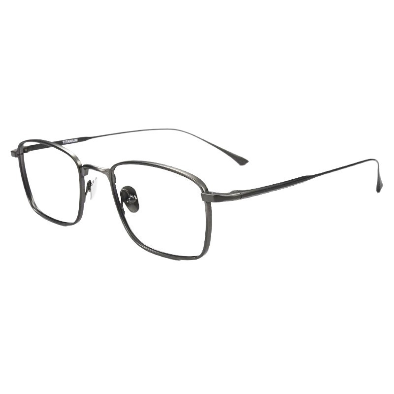 Очила за четене, квадратна рамка, чист титан, лещи от смола, анти-синя светлина и антирадиационни, за възрастни