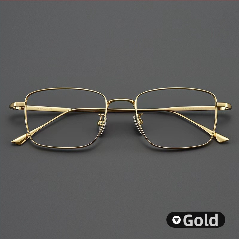 Čítacie okuliare, štvorcový rám, čistý titan, šošovky z živice, proti modrému svetlu a radiácii, pre dospelých