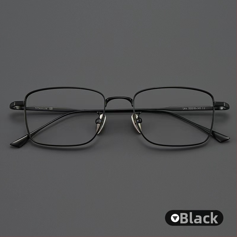 Čítacie okuliare, štvorcový rám, čistý titan, šošovky z živice, proti modrému svetlu a radiácii, pre dospelých