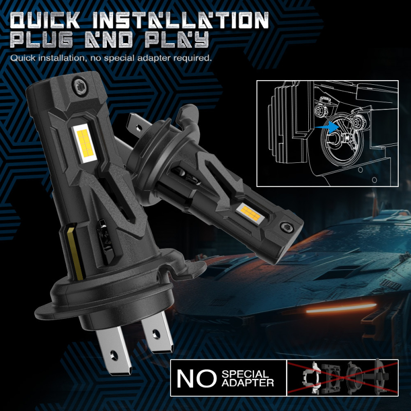 H7 LED prednje svjetlo, integrirani T7S, 26W, 9–15V, 2000 lm, IP68