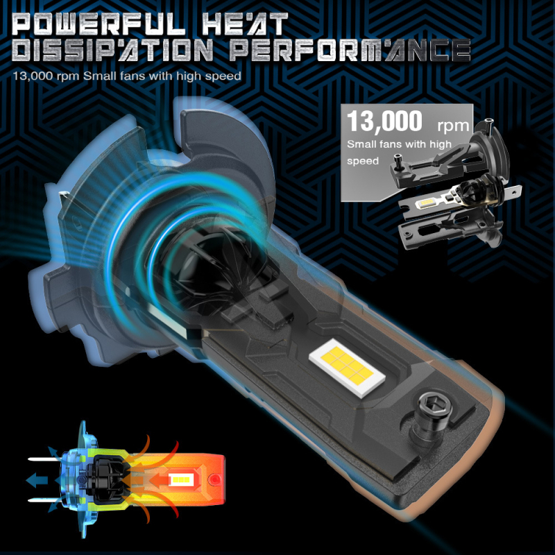H7 LED prednje svjetlo, integrirani T7S, 26W, 9–15V, 2000 lm, IP68