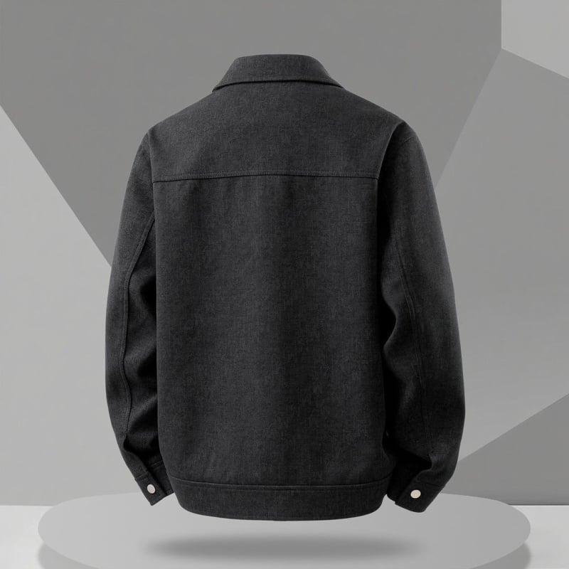 Geacă casual bărbați toamnă 2025, cu guler rever, mâneci lungi, poliester 30%